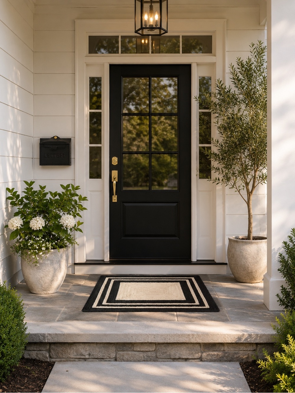 Jute Doormat in Bleach and Black - Home Accents~NWT